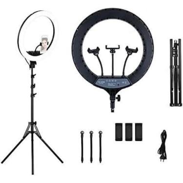 Imagem de Ring Light Profissional LED 18 Polegadas com Tripé de 2 Metros e 3 Sup