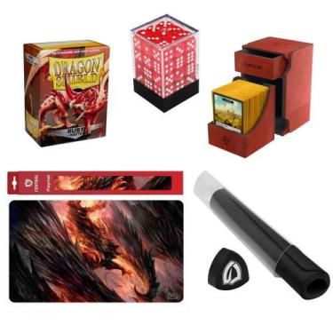 Imagem de Kit Premium TCG Playmat Sleeves Dados Deck Box Magic Pokemon - Central