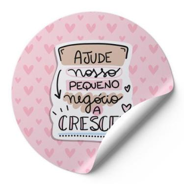 Imagem de 120 Etiquetas Auto Colante Adesivos Redondos Ajude Nosso Pequeno Negóc