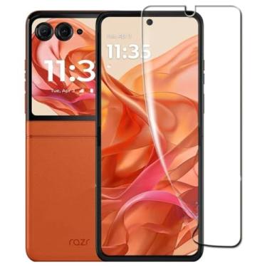 Imagem de Iiseon Protetor de tela de hidrogel de alta sensibilidade para Motorola Razr 50 Ultra 5G, 2 peças de película protetora de TPU macio transparente (não vidro temperado) [Clear HD]