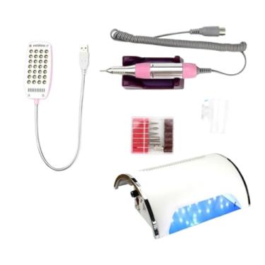 Imagem de shamjina Coletor de pó de unha Aspirador de pó de unha Arte de unha, Lâmpada LED profissional para ensino de unhas para ambientes internos, Salão de viagem