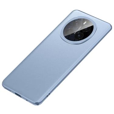 Imagem de HAO RIYLN Capa de couro para Honor Magic7/Magic7Pro, capa de telefone ultrafina, cobertura total, proteção de lente anti-impressão digital, capa luxuosa leve, azul, Magic7