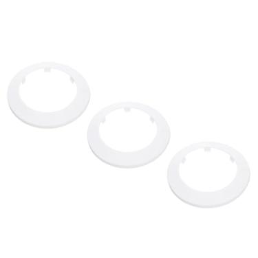 Imagem de PATIKIL Decoração de cobertura de tubo de água serve para 2,95"/75 mm, 3 peças flange tubo de água PP plástico placa de escudo colar linha de drenagem radiador para decoração de tubo de parede tubo,