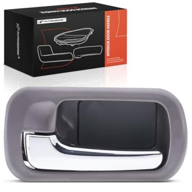 Imagem de A-Premium Maçaneta interior do lado do motorista traseiro esquerdo compatível com Honda Civic 2001 2002 2003 2004 2005, carcaça taupe com alavanca cromada, substituição # 72660-S5N-C010,