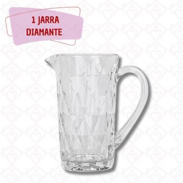 Imagem de Jarra Vidro Diamante Transparente 1 Litro Agua Suco Drink - 1 UN - The