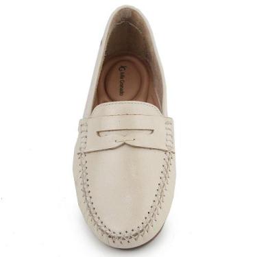 Imagem de Mocassim Feminino Couro Casual Confortável Liso Solado Reto - Granado,