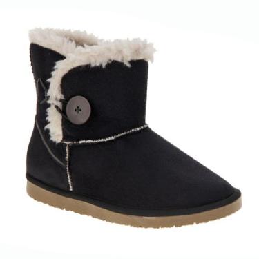 Imagem de Bota Feminina Camurça Macia com Botão Forrada Pele Lã Sintética La Bot