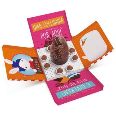 Imagem de Caixa Surpresa para Ovo em Pé 350g e Brigadeiros - Brilho de Páscoa Ro