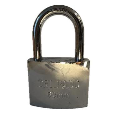 Imagem de Cadeado grande cromado prata 63mm 3 chaves tetra - sem marca