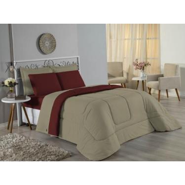 Imagem de Edredom Casal Queen Size Malha 100% Algodão - Davy Enxovais, AVELÃ/VIN