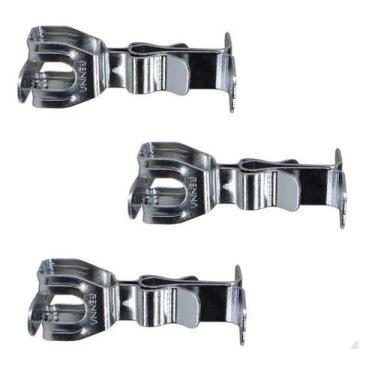 Imagem de Kit 3 Prendedor de Preção Cromado Fixa Na Parede Batedor de Porta - Re