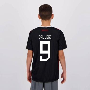 Imagem de Camisa São Paulo Calleri 9 Change Infantil Preta - Braziline, 6 ANOS