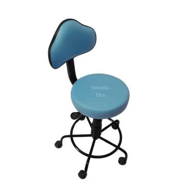 Imagem de Cadeira secretaria Verona  com regulagem de altura a gás - base de ferro - apoio para os pés corano azul bebe