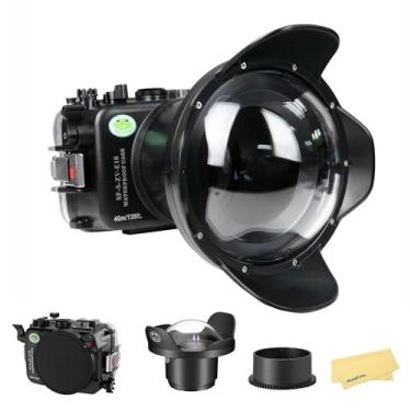 Imagem de Seafrogs Caixa subaquática para Sony ZV-E10 com porta de cúpula WA005F, [40 m/130 pés] Capa impermeável para Sony Alpha ZV-E10 com FE 16-35 mm F4, E 18-105 mm F4