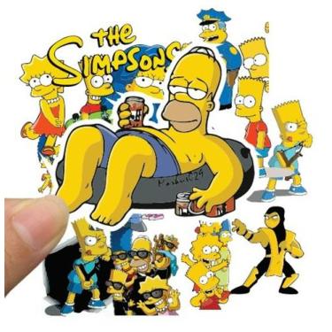 Imagem de 18 PÇS Adesivo de Vinil Impermeável do Simpson para Skateboarding / Sn