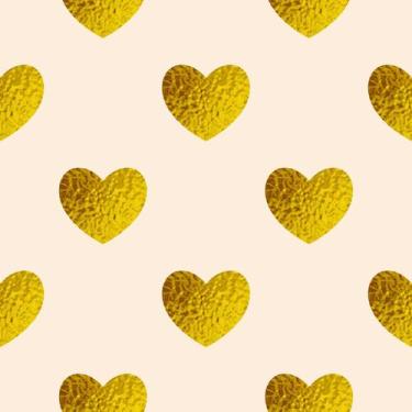 Imagem de Papel De Parede Adesivo Coração Dourado Teen Quarto  12m - DELIQUADROS