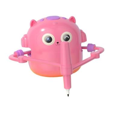 Imagem de Kokiya Robô de desenho infantil, presente automático de robô de arte com 100 cartões de aprendizagem e 2 canetas brinquedo de pintura inteligente para, Rosa