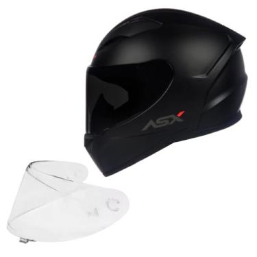 Imagem de Kit Capacete Masculino Feminino Asx City Preto Fosco Viseira Fume (60)