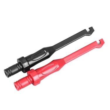 Imagem de 2 Pces Clipe de Gancho de Teste, Clipe de Gancho de Teste de Multímetro, Gancho de Teste de Sonda de Gancho Banana Cauda Preta Cabos Vermelhos Plug Acessórios Sondas de Teste