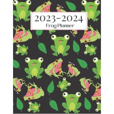 Imagem de Frog Planner 2023-2024: Funny Frog Theme 2-Years Monthly weekly Planner and Agenda For Personal Time Management and Business .. Gift For Frog and Animal Lovers