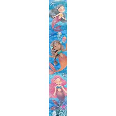Imagem de Adesivo de Parede Sereias Oceano Regua Crescimento Infantil 150x25cm