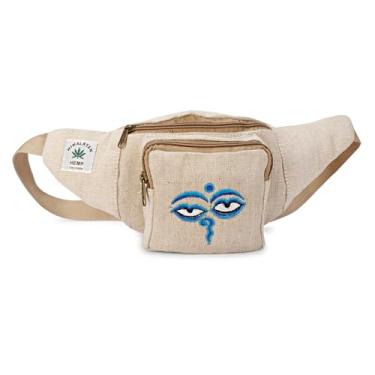 Imagem de Pochete de cânhamo, cintura ajustável e vários bolsos, bolsa de cintura e para todos os fins, Bege, Projetado - 3