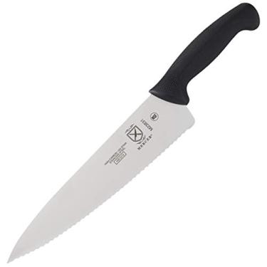 Imagem de Luva de corte Mercer Culinary Millennia Level A4, 18 Ga, GG, azul, Preto, 10-Inch Wavy Edge Chef's Knife, 1