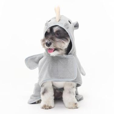 Imagem de Barkbox Roupão de banho para cães de secagem rápida com fecho de gancho e laço envolvente, roupas fofas para cães, fácil de limpar, lavável na máquina, casacos para cães pequenos, secar em temperatura