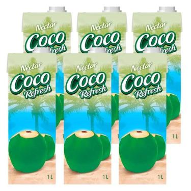 Imagem de Água de Coco Néctar Coco Refresh 1l 6 Unidades - Genérico