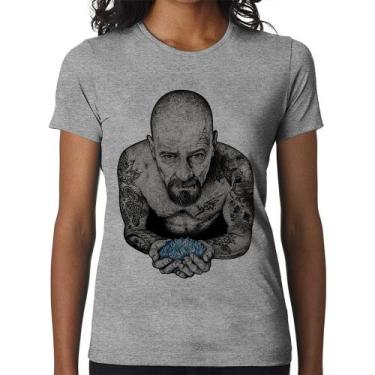 Imagem de Baby Look Walter White Tattoo Heisenberg - Foca na Moda, Cinza, G