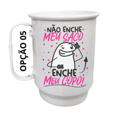 Imagem de Caneca Alumínio 500ml Não enche meu saco, enche meu copo! - LARANJA E 