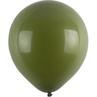 Imagem de Bexiga Balões Liso Redondo Nº 9 Verde Militar - 50 Unid - Pic Pic