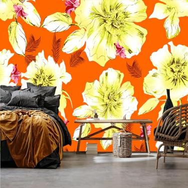 Imagem de Lcythiazole Papel de parede floral de tamanho personalizável - papel de parede removível para quarto de meninas papel de parede removível para quarto de meninas banheiro sala de estar