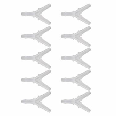 Imagem de Conexões de mangueira macia conector Y junção de 3 vias bomba de ar de aquário aquário plástico transparente de alta resistência (4,8 mm)
