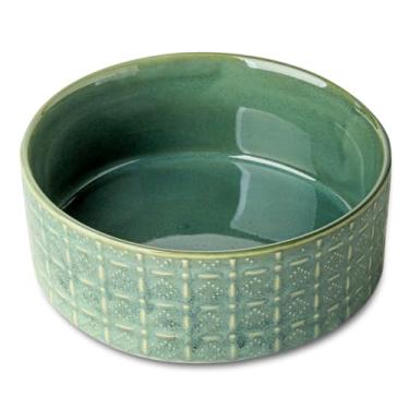 Imagem de Seyatoo Tigela de cerâmica para cães, tigela de ração para cães de estimação, prato para cães pequenos e médios, verde