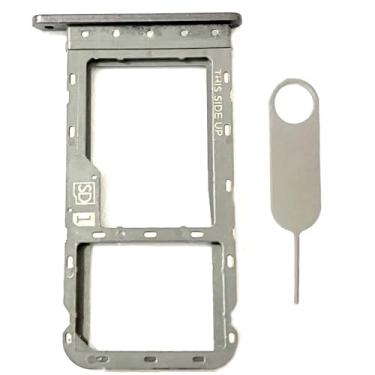 Imagem de Suporte para bandeja de cartão SIM único de substituição para cartão micro SD para Motorola Moto G Power 2021 XT2117 Incl pino ejetor de cartão (cinza)