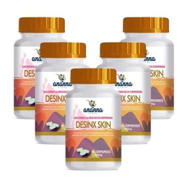 Imagem de 5x Suplemento Desinx Skin e Vitamina C 60 Comp 1000mg - Ananna Store