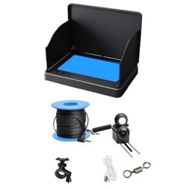 Imagem de Câmera de pesca subaquática portátil localizador de profundidade de peixe 4,3 polegadas tela HD câmera de visão noturna