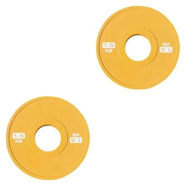 Imagem de oshhni Placas de mudança se encaixa em barragem de 2 polegadas 2pcs Grooved Interior Acessório lateral Codificado de cores portátil para exercícios, 1.5 Kg Amarelo