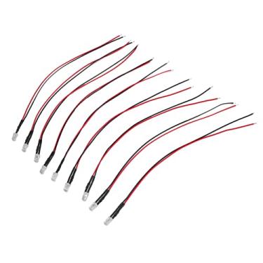 Imagem de 10pcs Diodo Emissor de Luz, Diodos de Luz Pré-conectados de Alto Brilho 5mm Led Adequados para Diy, Engenharia Eletrônica (Luz branca)