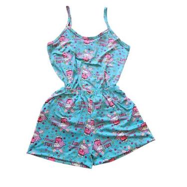 Imagem de Pijama Feminino em Suede Short Doll Alça - Patricia , Coelhinho verde,