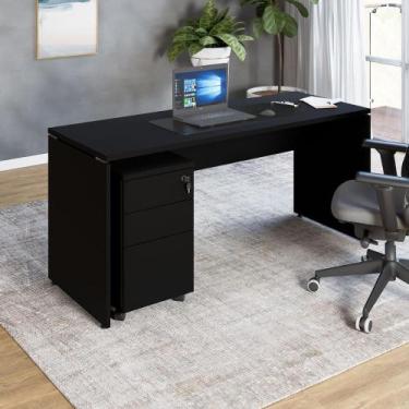 Imagem de Escrivaninha 180cm x 70cm Pé Painel Gaveteiro 3 Gavetas F5 - F5 Office