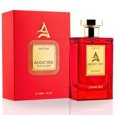 Imagem de Hamidi ADDICTED DIVINE RED EDP Spray 120 ml (113 g) eleva seus sentidos com esta fragrância requintada, perfume para homens, perfume para mulheres.