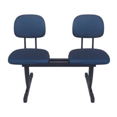 Imagem de Cadeira longarina secretaria reta 2 lugares azul - PopMov
