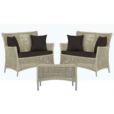 Imagem de 2 Sofás E Mesa Igapó Alumínio Fendi Corda Náutica E9 Trama Rami