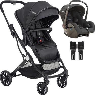 Imagem de Carrinho de Bebe Moises com Bebe Conforto Kiddo Zig Zag Preto