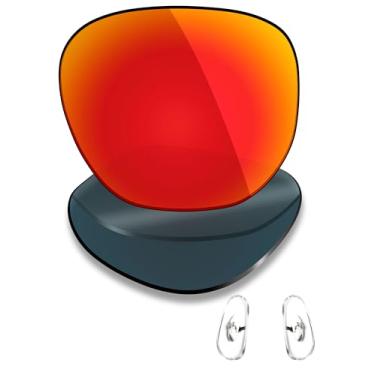 Imagem de Mryok Lentes de reposição polarizadas e peças de nariz para Ray-Ban New Clubmaster RB4416 53 mm - Vermelho fogo