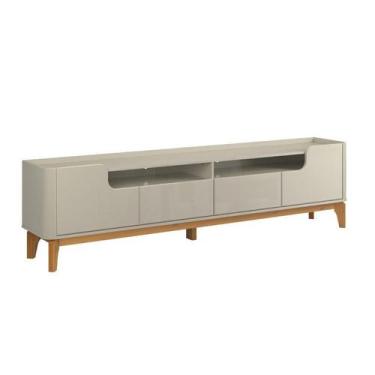 Imagem de Rack Bancada FL Estilo Retrô 2.20m Para TV Até 75'' Cor Off White - PT