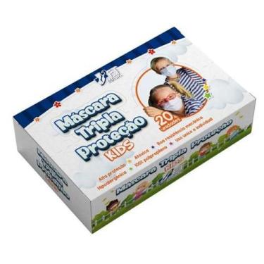 Imagem de Máscara Descartável Infantil Com 20 Unidades Azul - Care