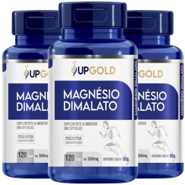 Imagem de Kit 3 Magnésio Dimalato Puro Máxima Concentração 120 Cápsulas 500mg